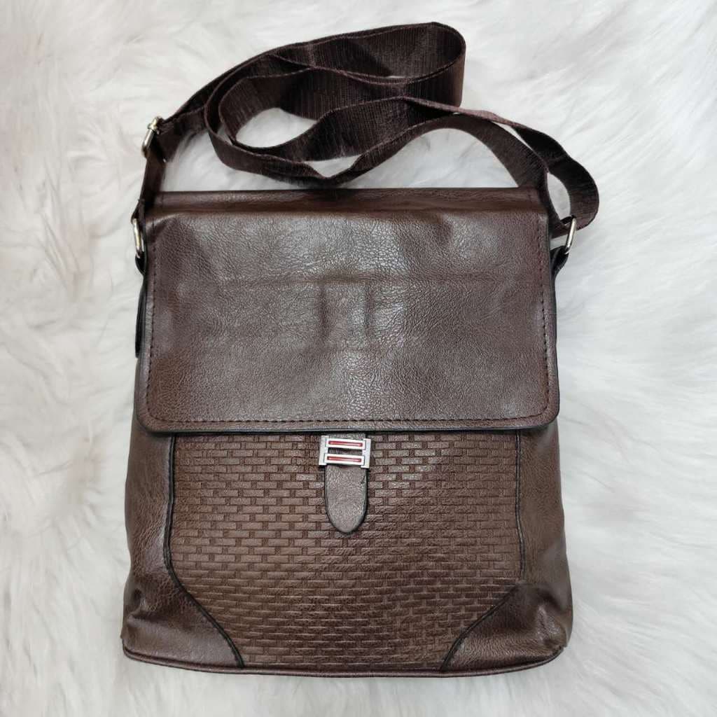 Nova bolsa masculina de couro de vaca