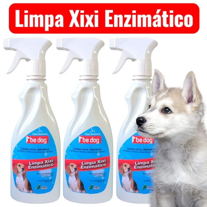 Kit 3 Limpa Xixi Enzimático BeDog 500ml Removedor de Odor e Manchas Desmarca Território Cães+ Embalagem Reforçada Baupet