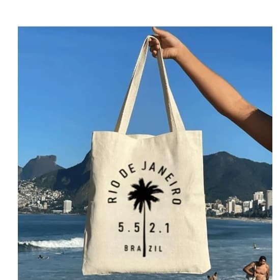 Ecobag Bolsa Ecológica 100% Algodão Cidade Maravilhosa RJ Praia Passeios Verão Rio De Janeiro