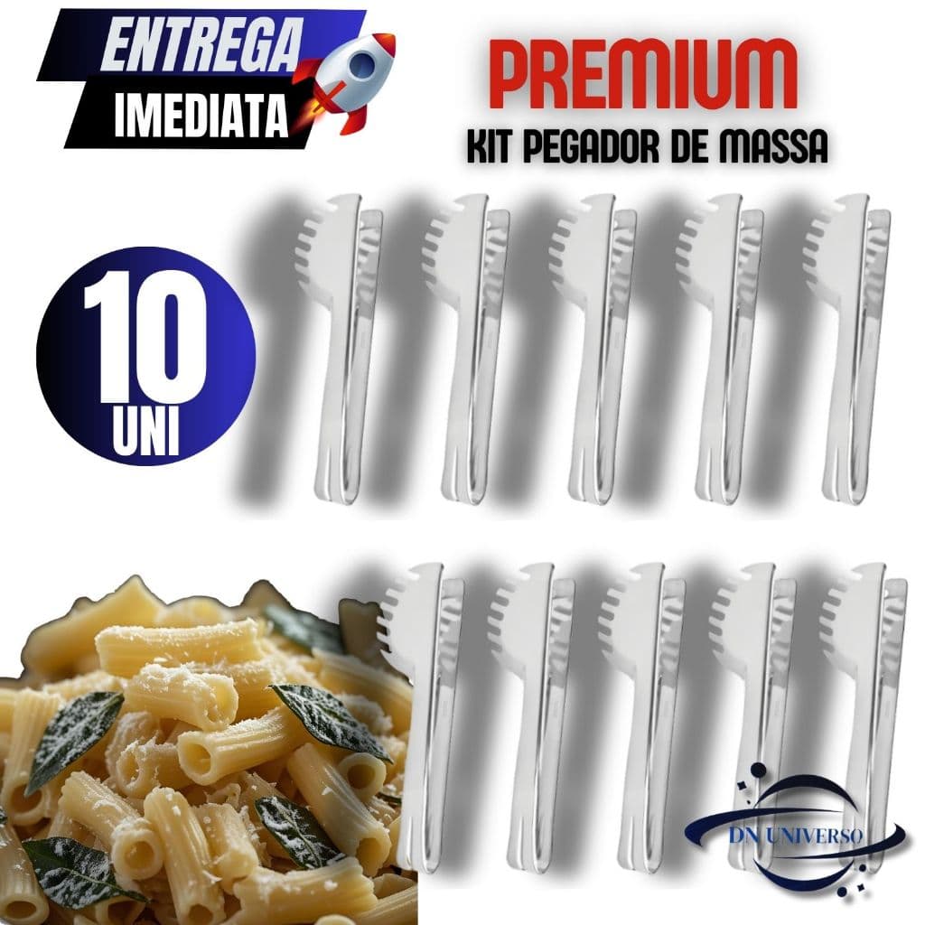 Conjunto 10 Unidades Pegador de massa profissional  20 cm Para salada massa Cozinha Inox Multiuso Variáveis
