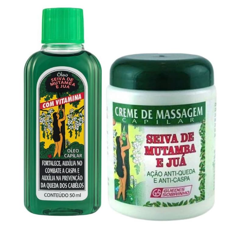 Kit Tratamento Anticaspa Óleo Seiva De Mutamba E Juá 50ml + Creme De Massagem 210g
