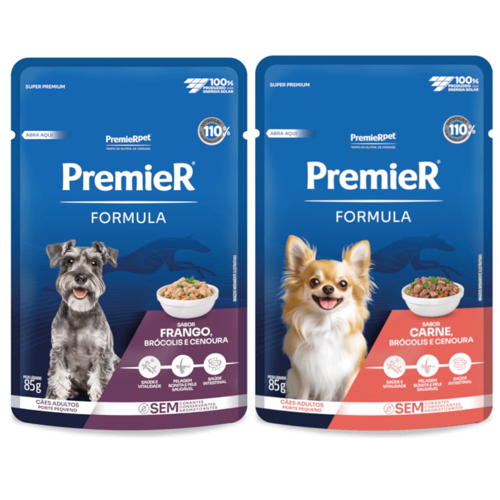 Sachê Premier Formula Cães Adulto Pequeno Frango Ou Carne 85g