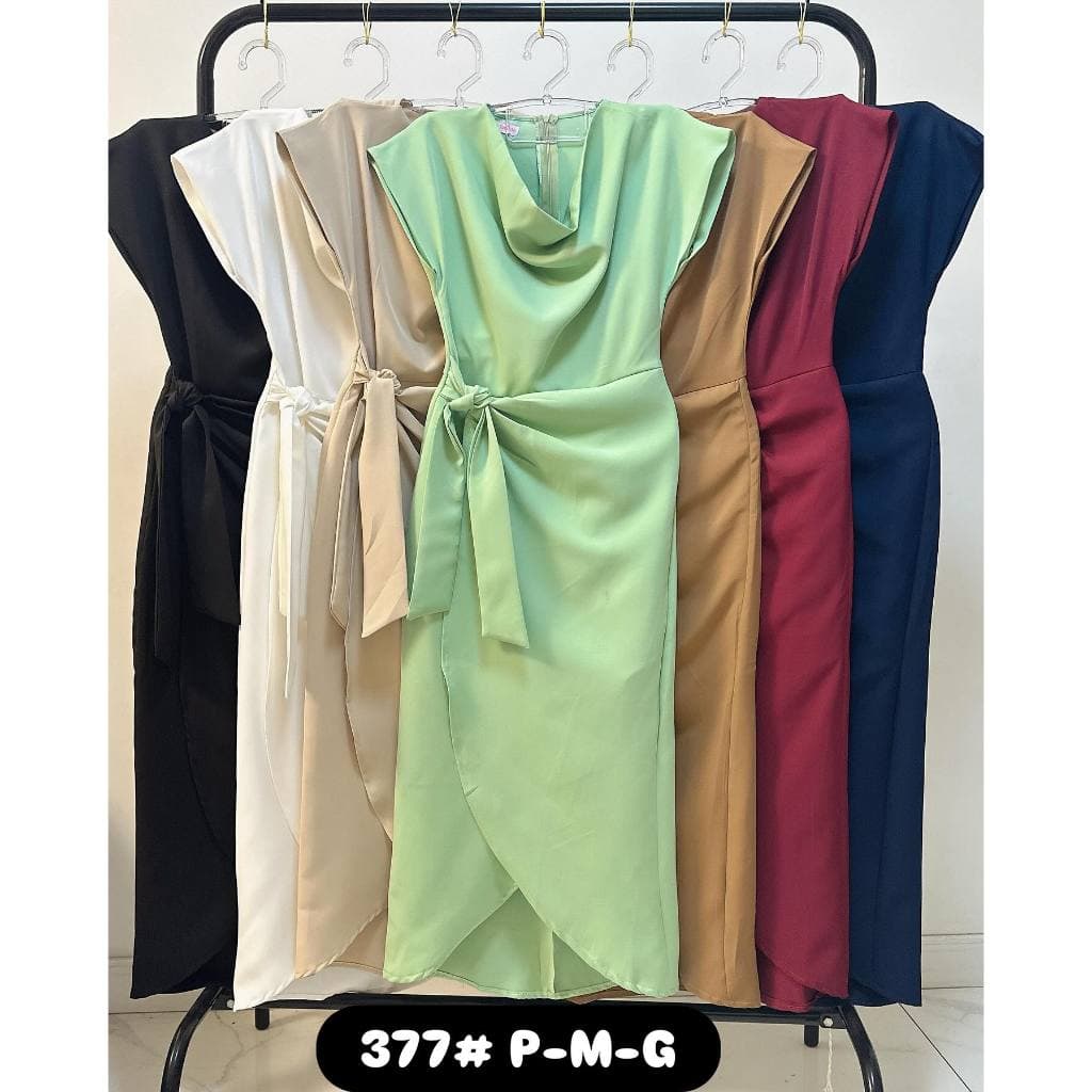 Vestido Feminino Alfaiataria Midi Transpassado com Faixa na Cintura  PMG