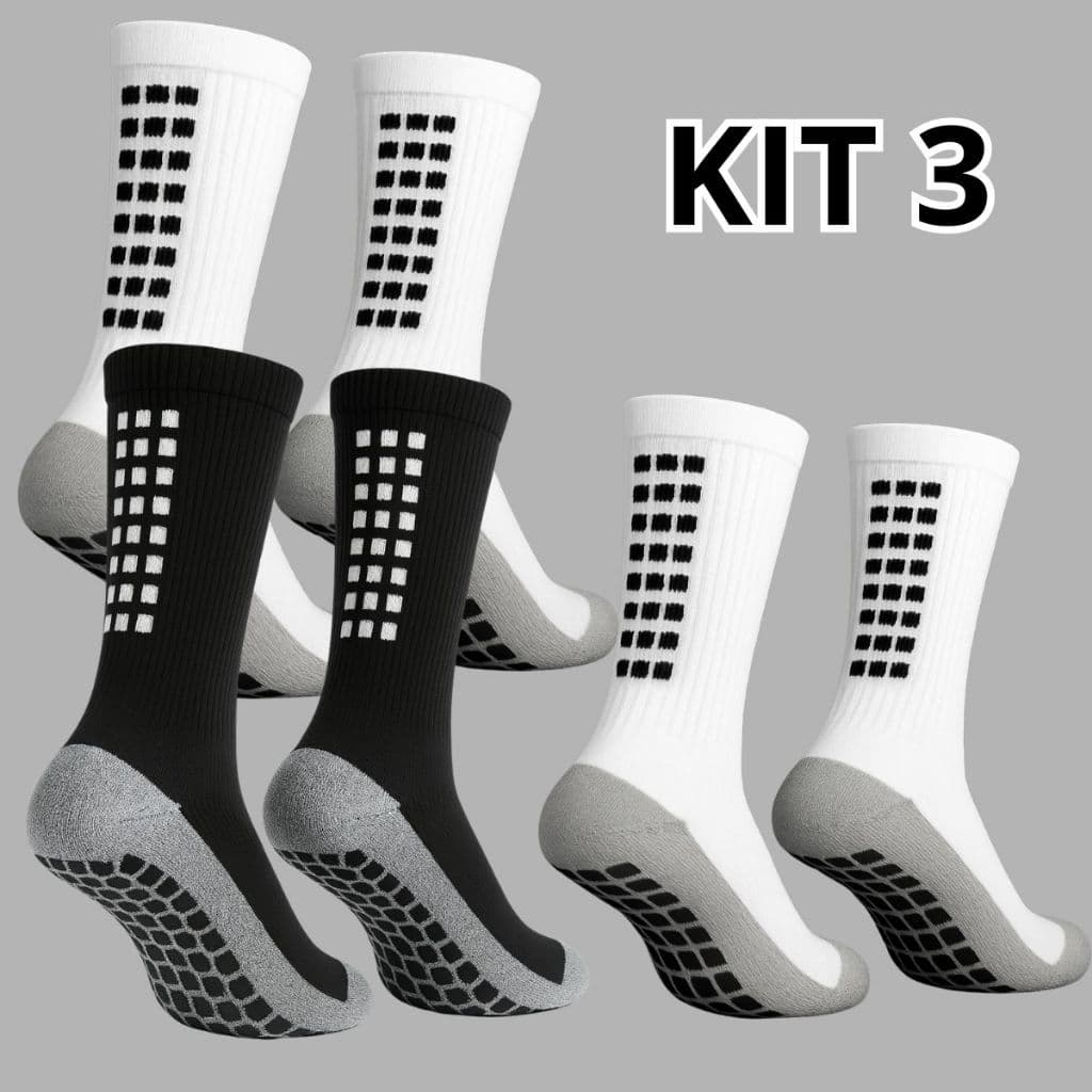 Kit 3 Meias Respiráveis Para Esporte Treino E Corrida Antiderrapantes Conforto E Estilo