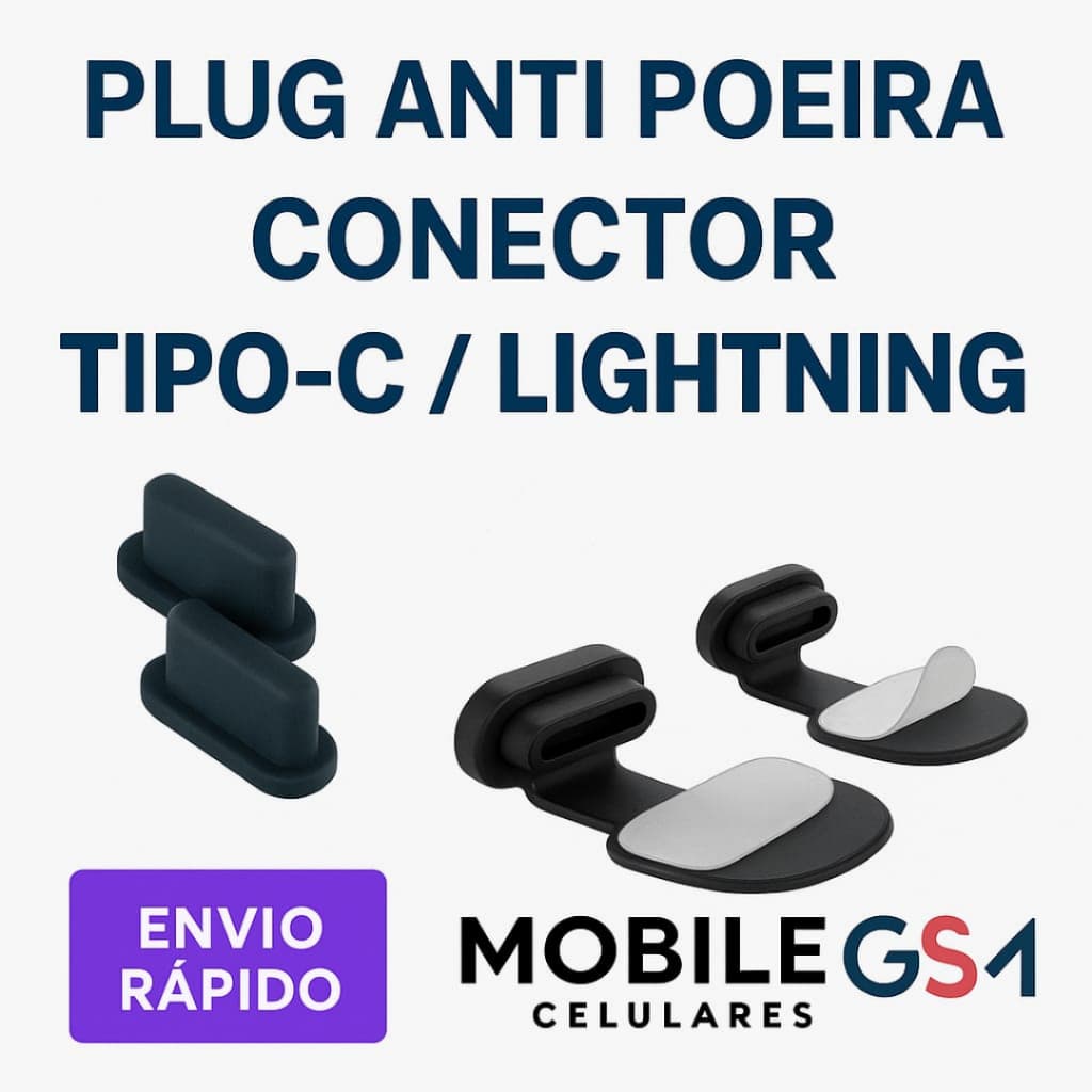 PLUG ANTI POEIRA PROTETOR CONECTOR CELULAR TIPO C ANDROID IPHONE LIGHTNING