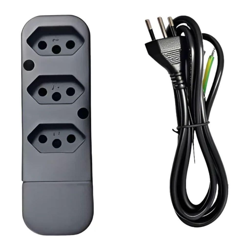 Tomada 3 Pinos  10A/2200W Com Cabo  1M, 2M OU 3M Xtronic