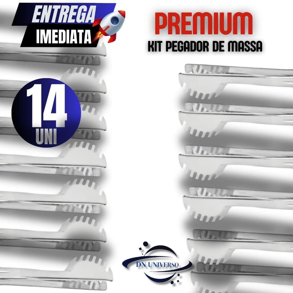Conjunto 14 Unidades Pegador de massa profissional  20 cm Para salada massa Cozinha Inox Multiuso Variáveis