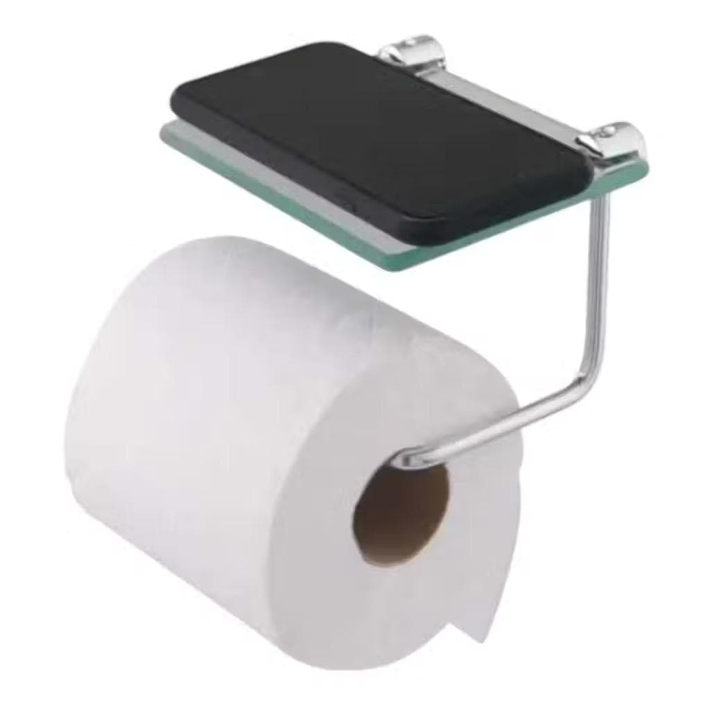 Papeleira Com Porta Celular Ou Porta Objetos De Vidro Para Banheiro