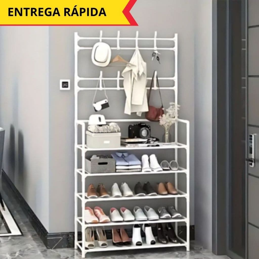 Prateleira Organizadora 5 Níveis para Calçados Roupas Bolsa Closet Lavanderia