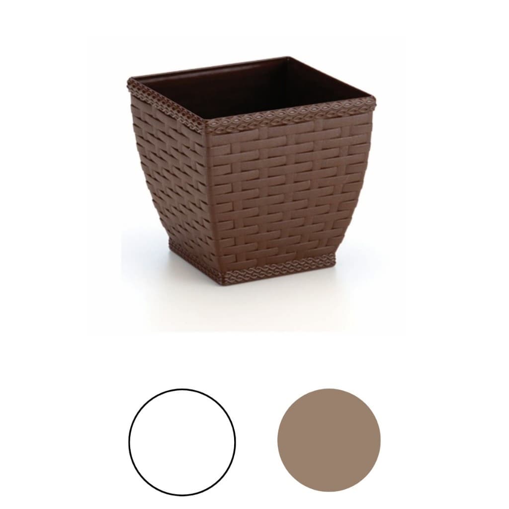Vaso Rattan Quadrado M3 Cachepos Mini Suculenta Violeta