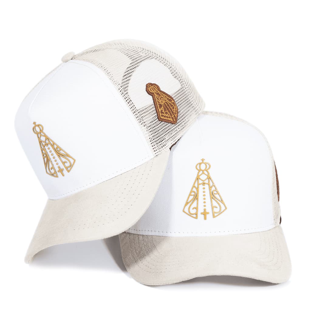 Boné Trucker Telinha Nossa Senhora Branco Ajustável Padroeira Brasil