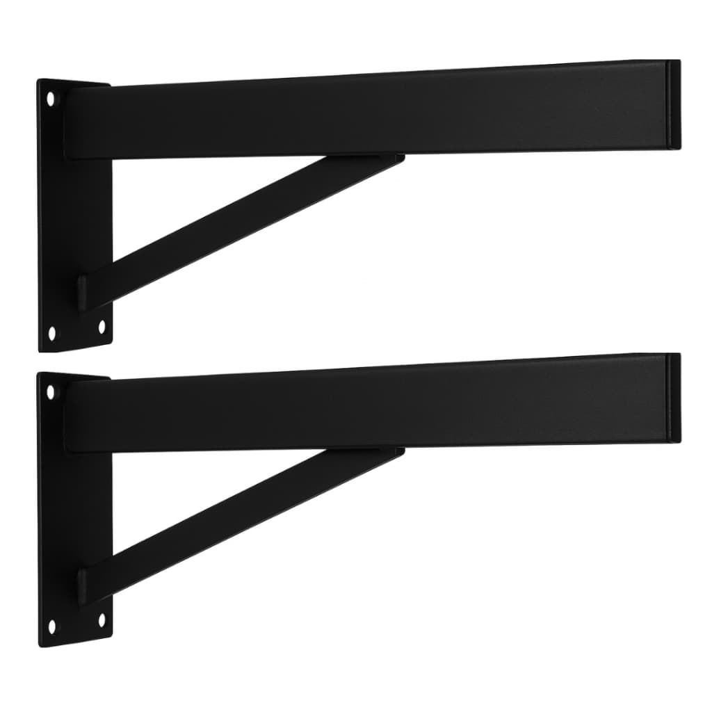 Kit 2 Suportes Para Pia Preto 60cm  Parafusar – Super Reforçado p/ Granito e Mármore