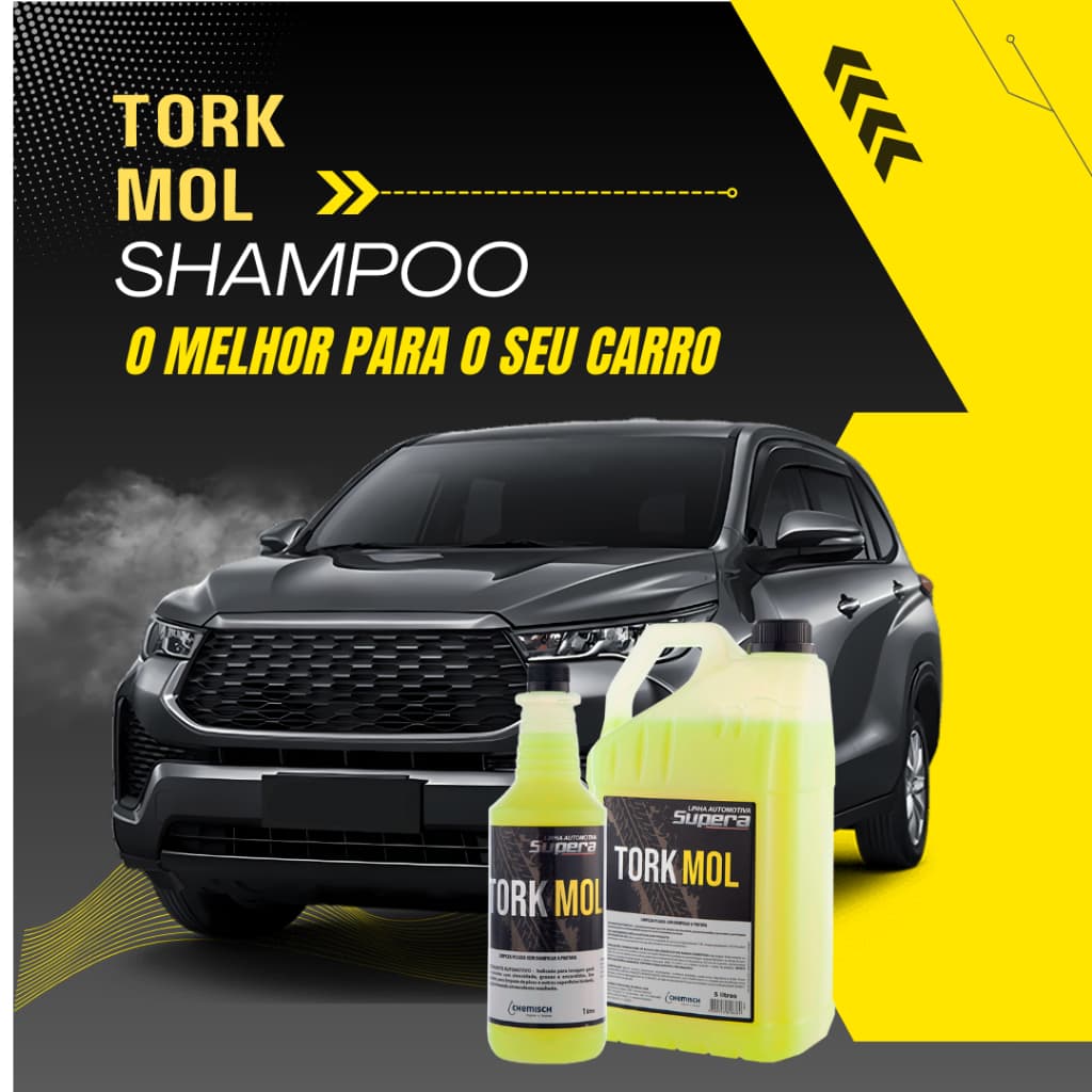 Shampoo Desengraxante Lavagem Automotiva Carros e Motos Tork Mol 1L