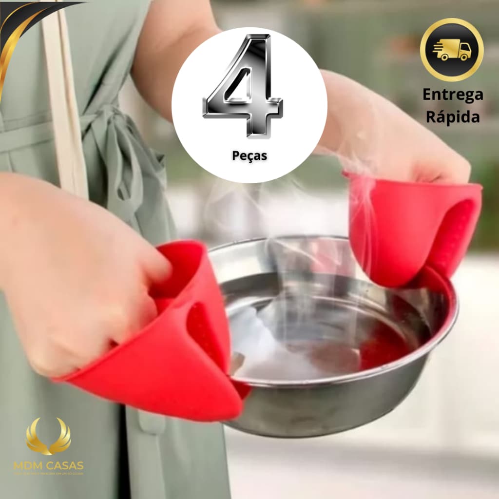 Luva Termica de Silicone Bico de Pato Pegador Panelas Multiuso Anti-calor Utensílio Cozinha