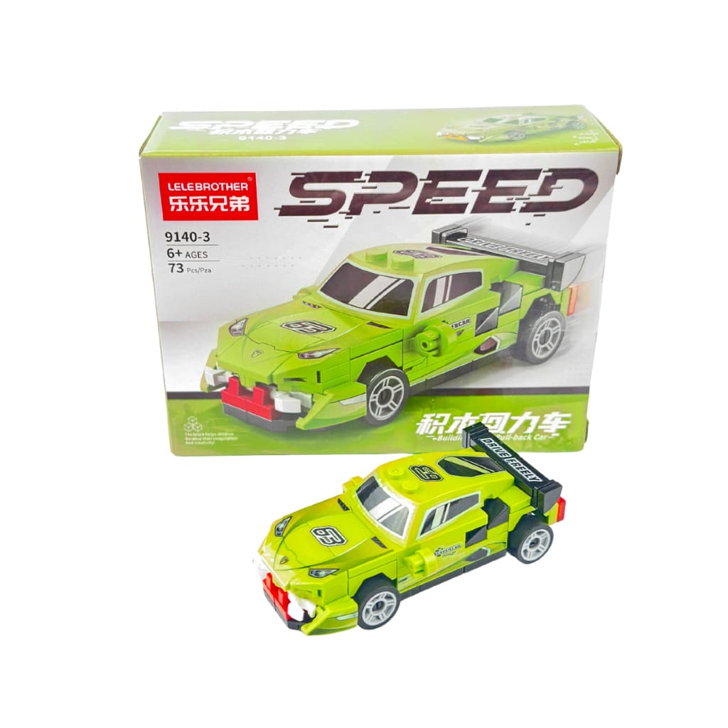 Mini carro de corrida de bloco de montar com 73 peças speed