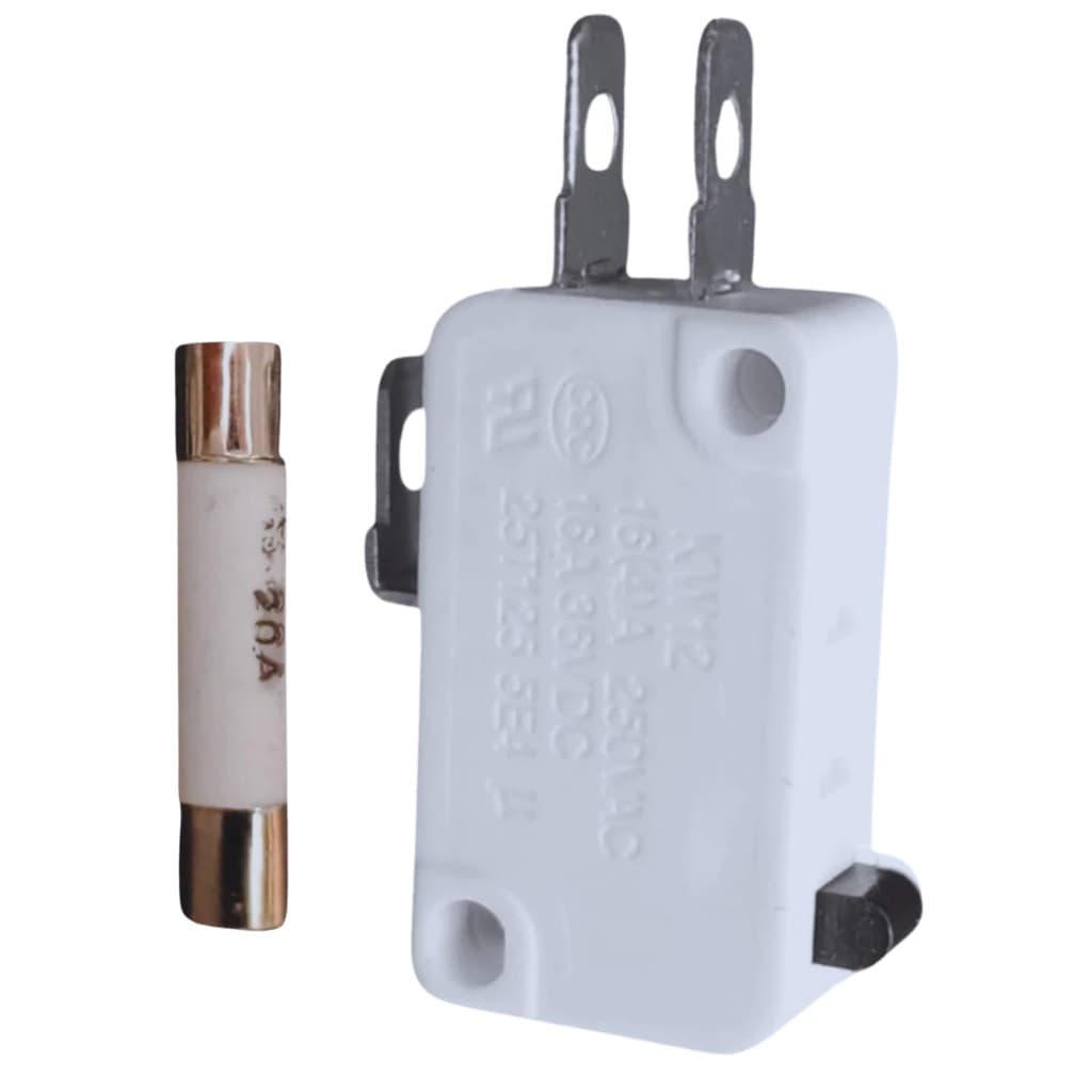 MICRO CHAVE PORTA 16A 250V + FUSÍVEL CERÂMICA 20A FORNO MICROONDAS