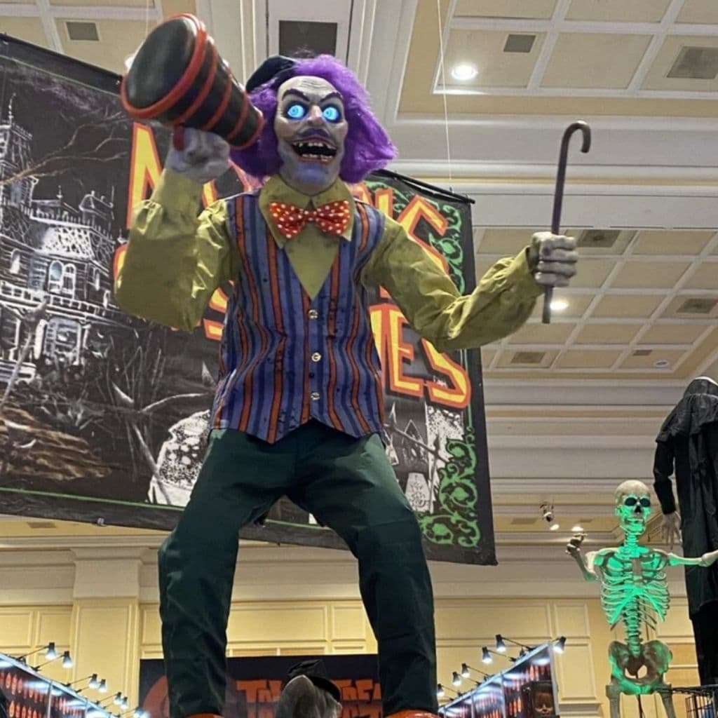 Boneco Palhaço Grande Circo Horrores Luz Som Sensor Movimento Animatronic Decoração Halloween 2,25m