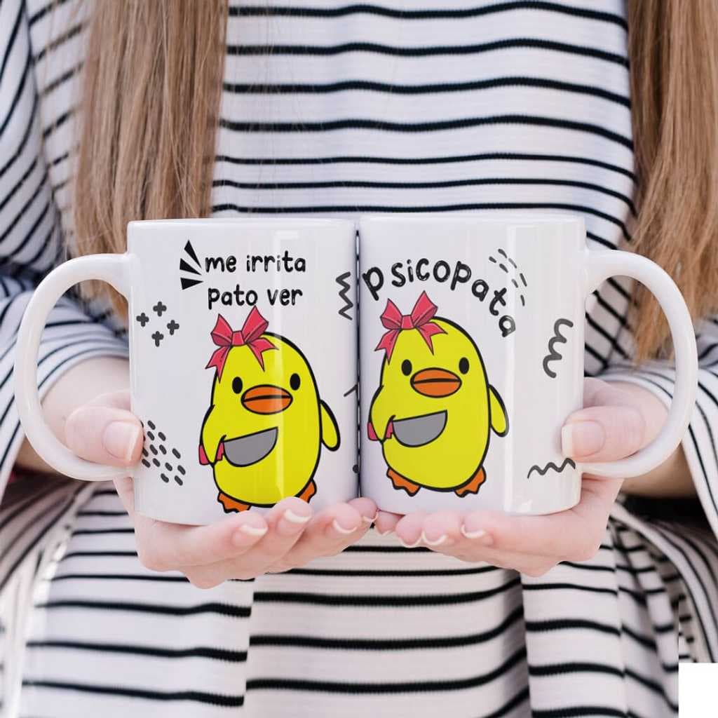 Caneca Personalizada Me Irrita Pato ver Psicopatos Patos Engraçados Presente Criativo