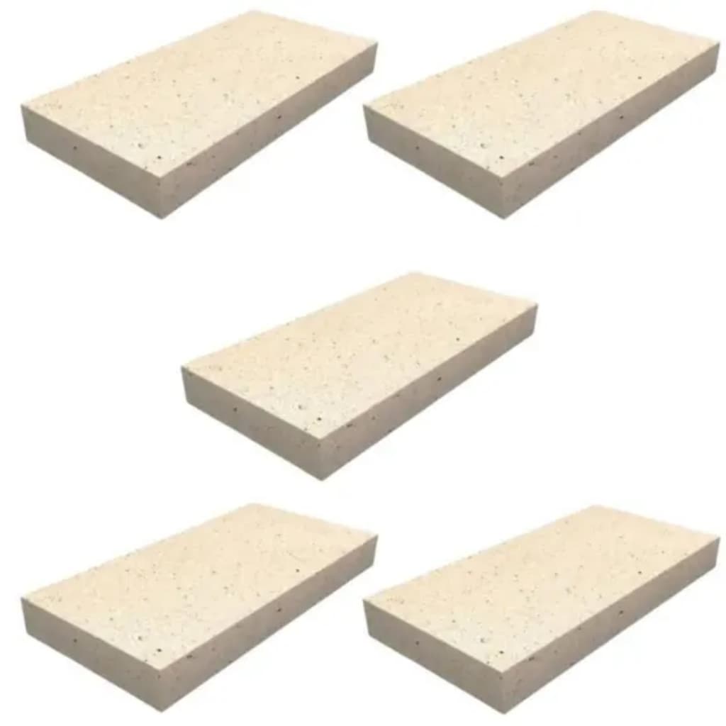 5 Uni Placas Refratárias churrasqueira 11,4 X 23 X 2,5