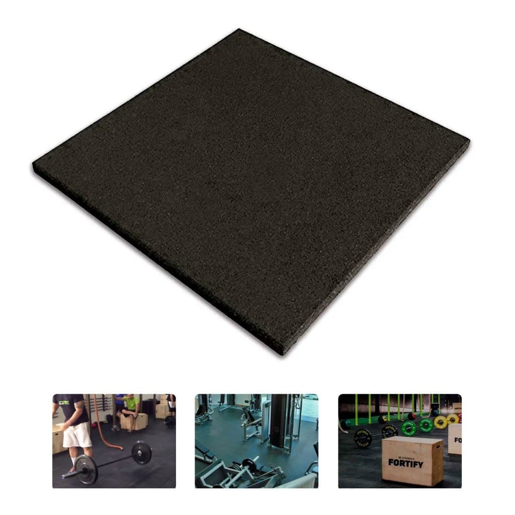 Piso Academia Borracha Emborrachado 50x50cm 16mm Ultra Resistente Fitness Crossfit