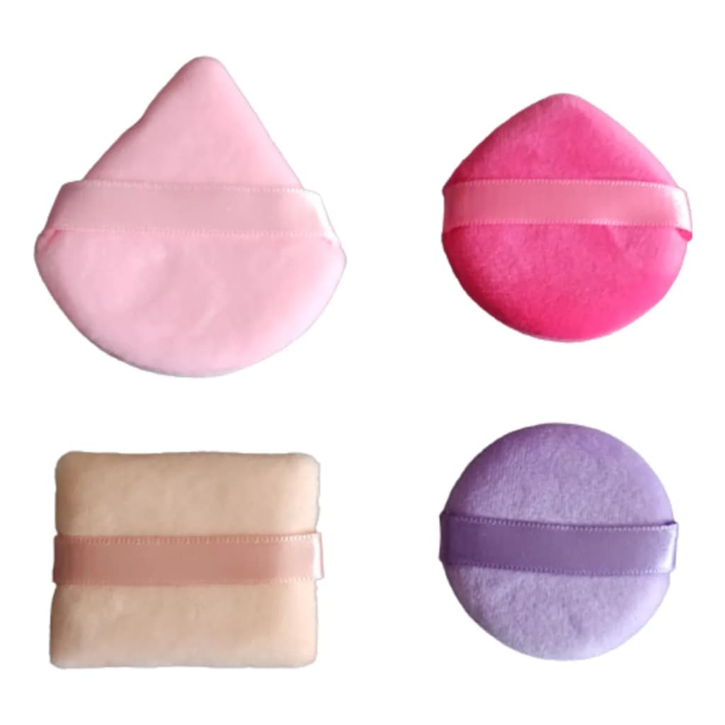 Kit 4 Esponjas para Maquiagem Multifuncionais contorno para pó solto Vibrantes e Ecológicas - Perfeitas