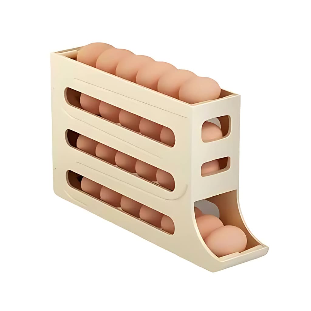 Porta Ovos Geladeira 24 Unid Dispenser Automático – Organizador Empilhável 4 Camadas Plástico Resistente higienico resis