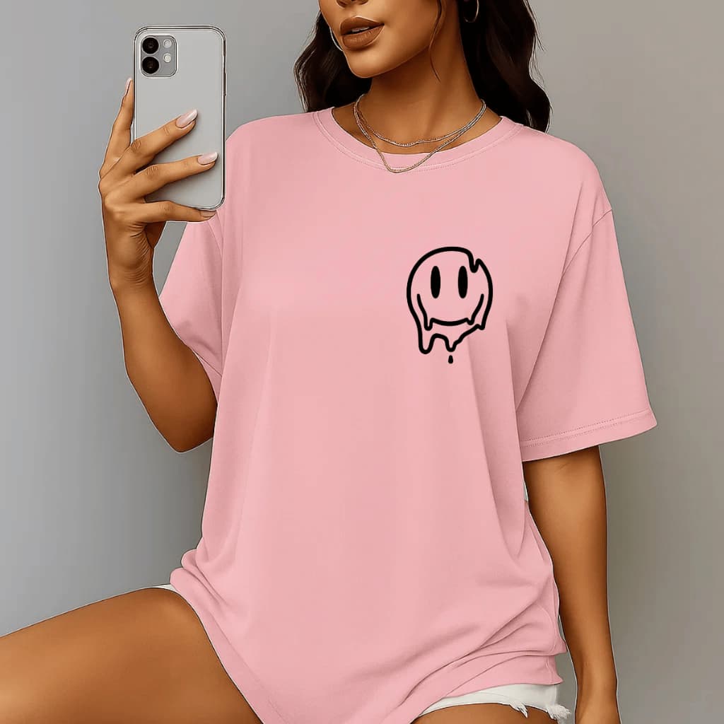 Camiseta Feminina  Estampada Confortável Carrinha Derretendo