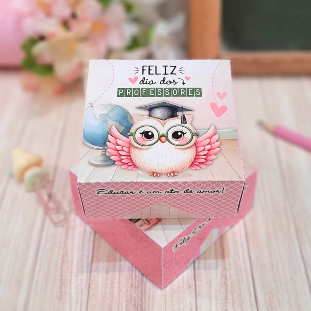 Caixa Porta Bombom/Docinho Feliz Dia dos Professores, Mimo, Lembrancinhas. (Não Acompanha Chocolates). Envio Imediato.