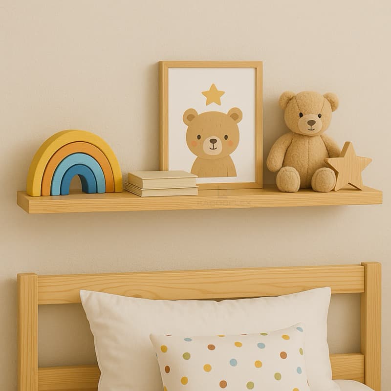 Prateleira Madeira Pinus com Suporte Invisível Decorativa Multiuso com 15cm de Profundidade
