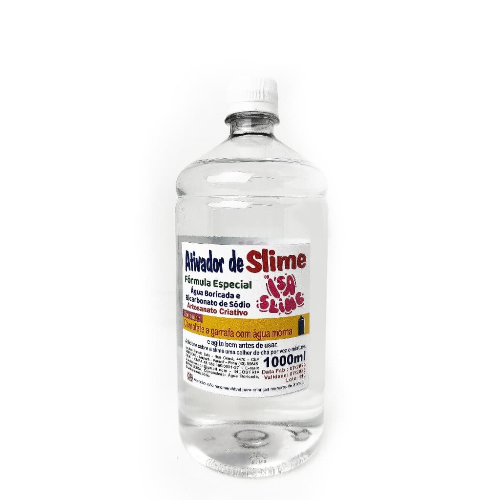 Ativador De Slime 1 Litro Isa Slime P/ Cola Branca E Transparente