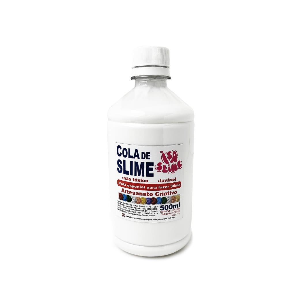 Cola para Fazer Slime Branca 500ml Isa Slime