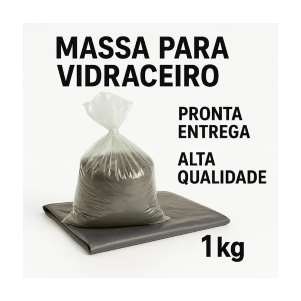 Massa para Colocação de Vidro em Grade de Ferro artesanato. 1KG Cinza