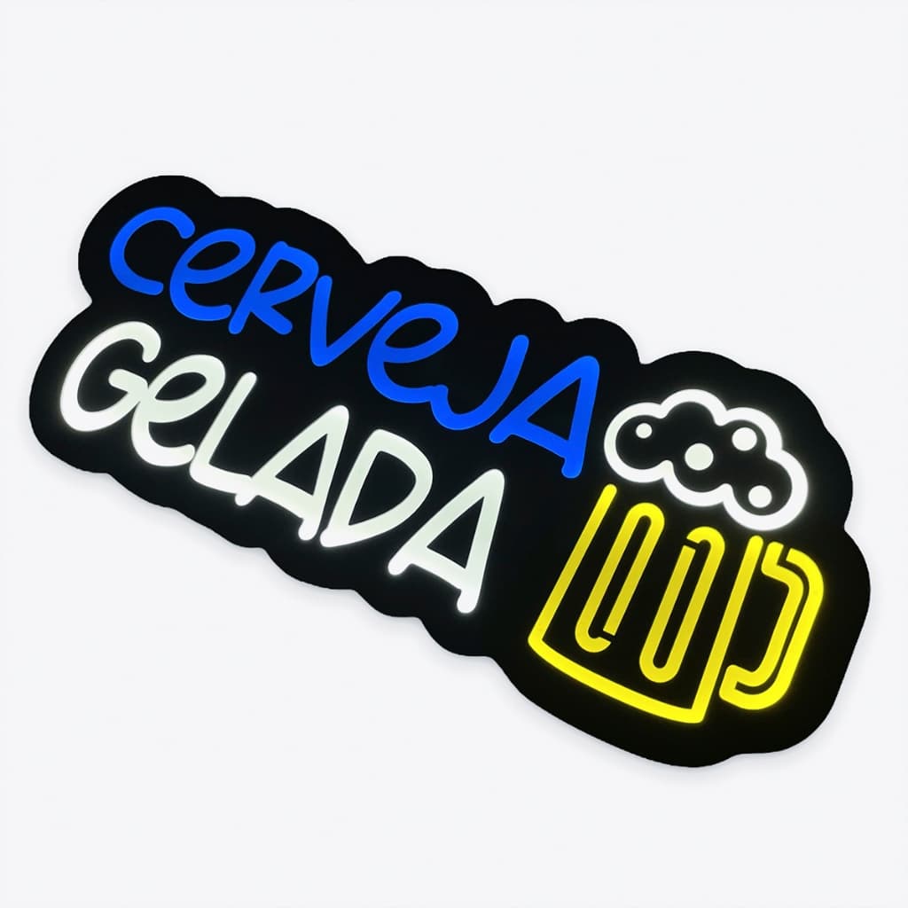 Letreiro Luminoso Led Cerveja Gelada Bar Adega Breja Beer Restaurante Grande