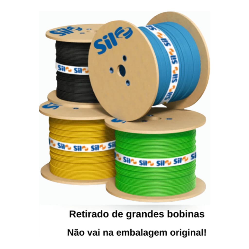 Fio Cabo Elétrico 10mm 10m Sil Original Fracionado Bobina | Preto | Vermelho | Azul | Verde