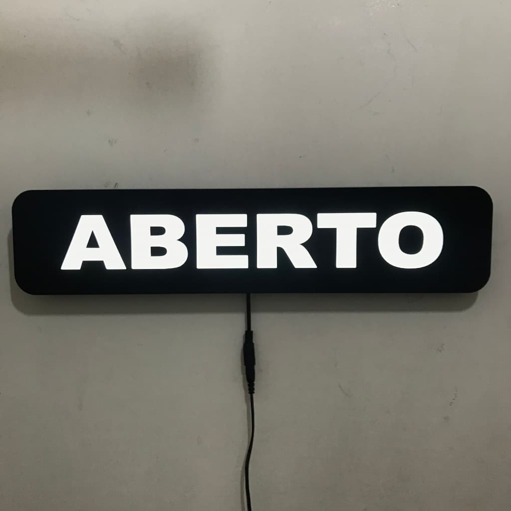 Painel Luminoso Led Aberto para lojas bares restaurantes salões de beleza sinalização