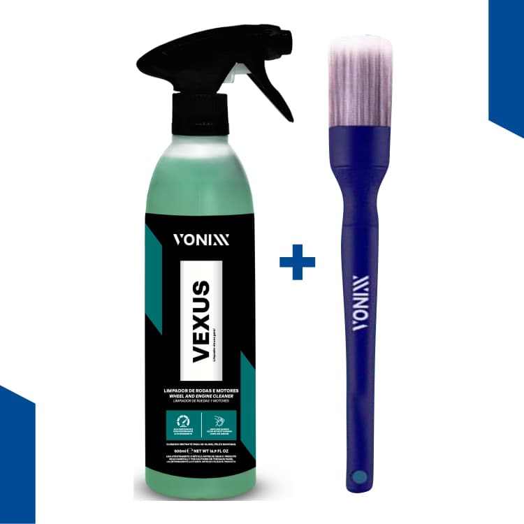 Vexus 500ml - Limpador De Rodas e Motores Vonixx + Pincel Cerdas Macias Vonixx