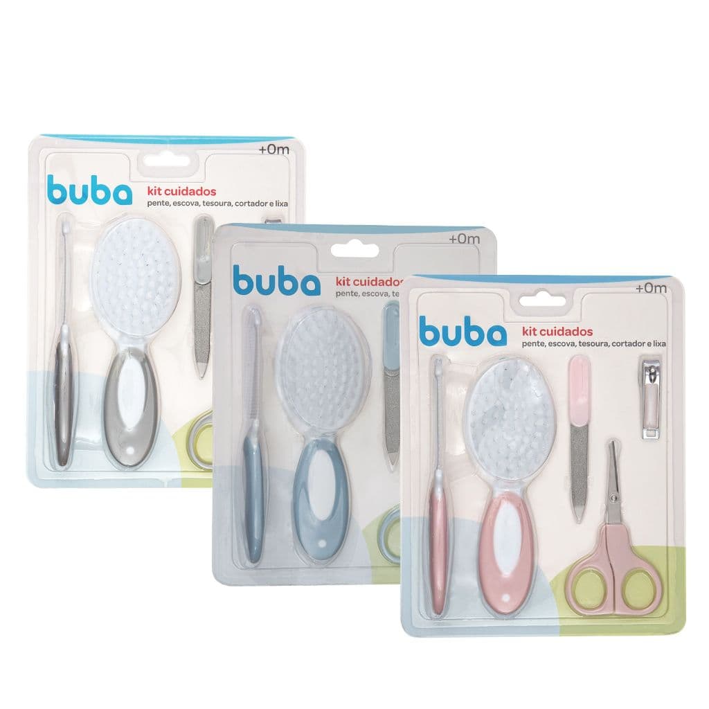 Kit de Higiene para Bebê Cuidados Cabelos e Unha 5 Peças 0m+ - Buba