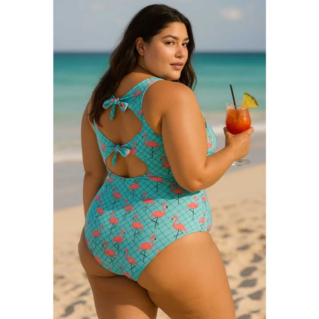 Maiô Plus Size Estampado com Bojo e Sustentação – Moda Praia Confortável