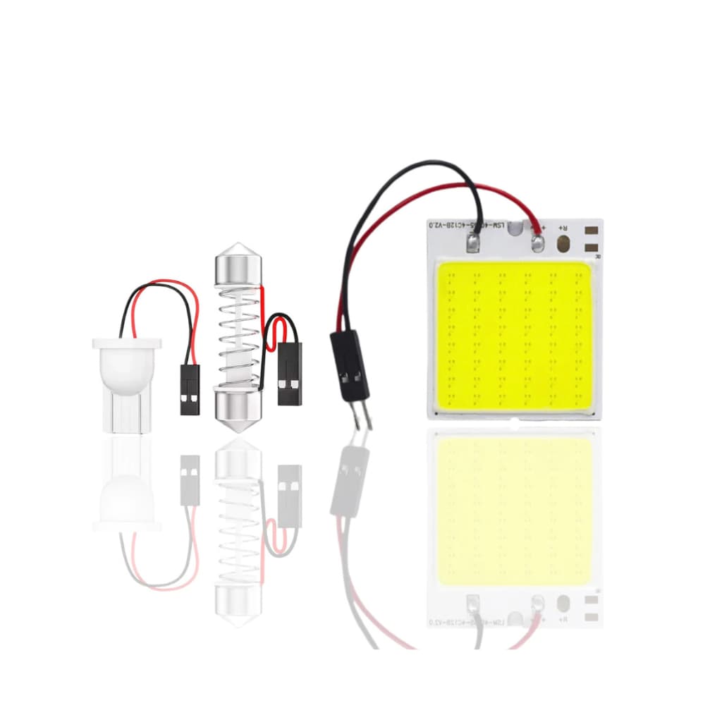 Placa 48 Leds Cob T10 Torpedo Luz Interna Festoon Branca fria teto leitura placa painel interior carro caminhão moto