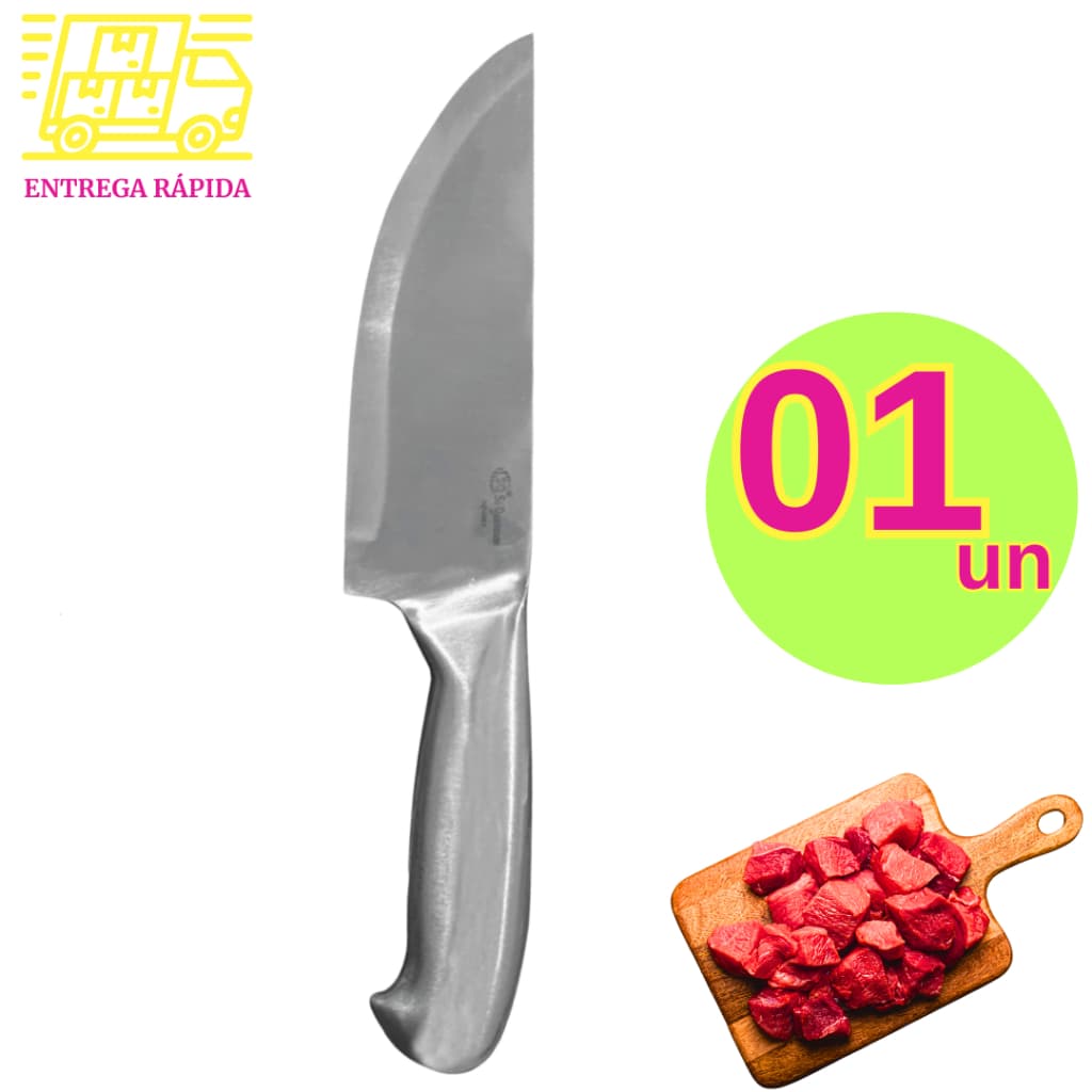 Faca de Cortar Carne Aço Inox Profissional Master Chef Cozinha Churrasco Gourmet para Restaurantes