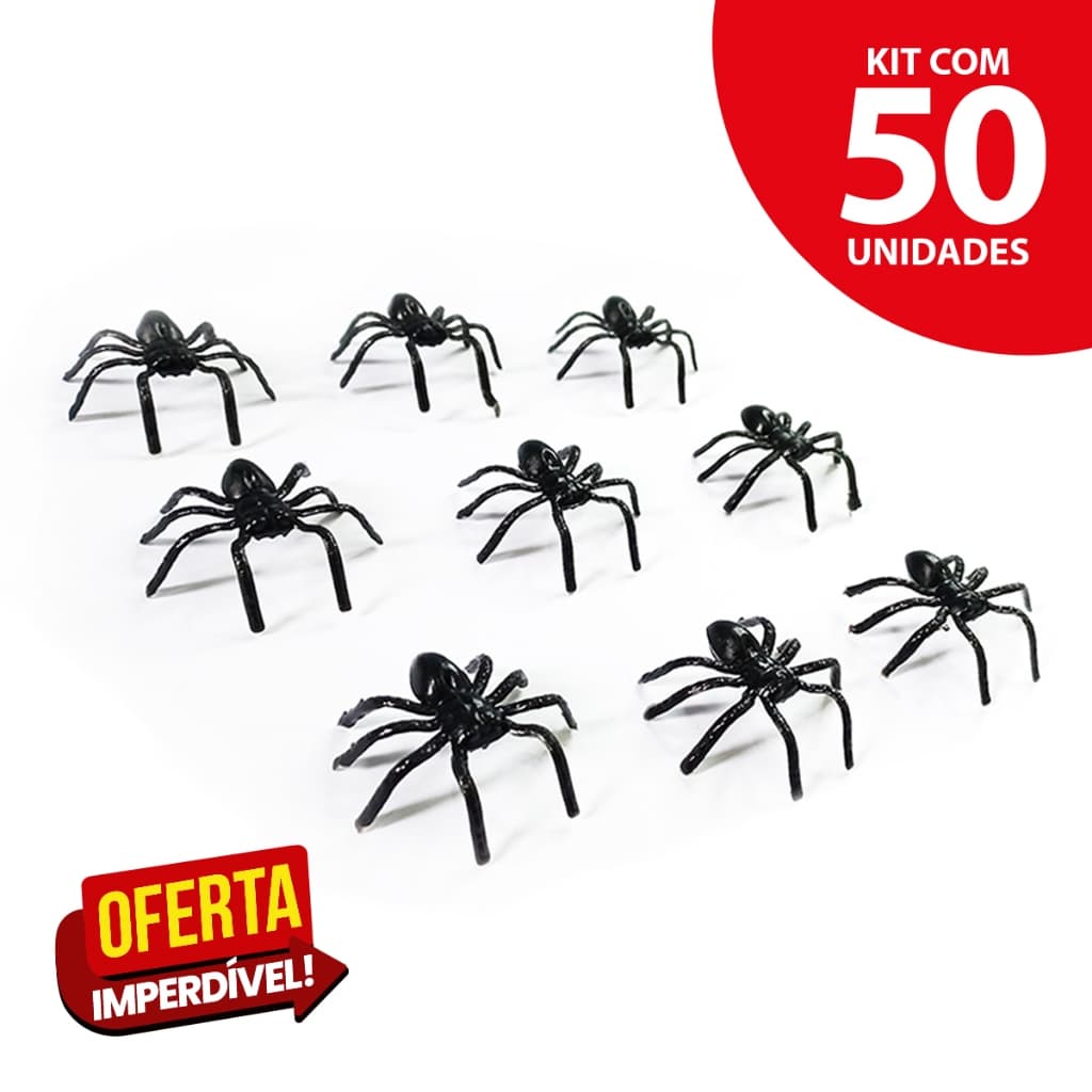 Kit 50 Mini Aranhas de Brinquedo – Sacolinhas Surpresa, Lembrancinhas e Festa Infantil