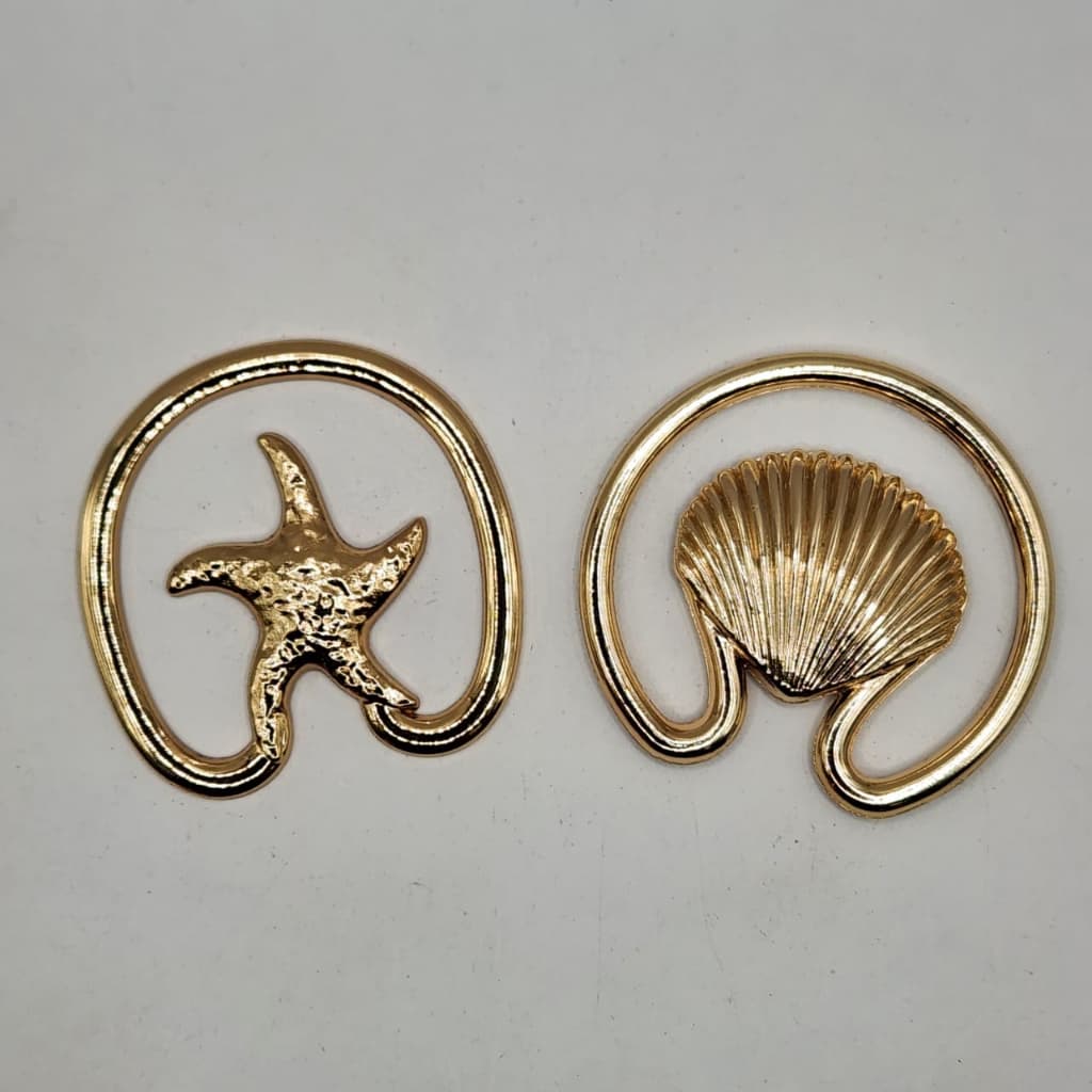 FIVELAS PASSANTES ORAGANICA MAR ESTRELA CONCHA METAL PARA CINTO ROUPA BIQUINI MODA GERAL