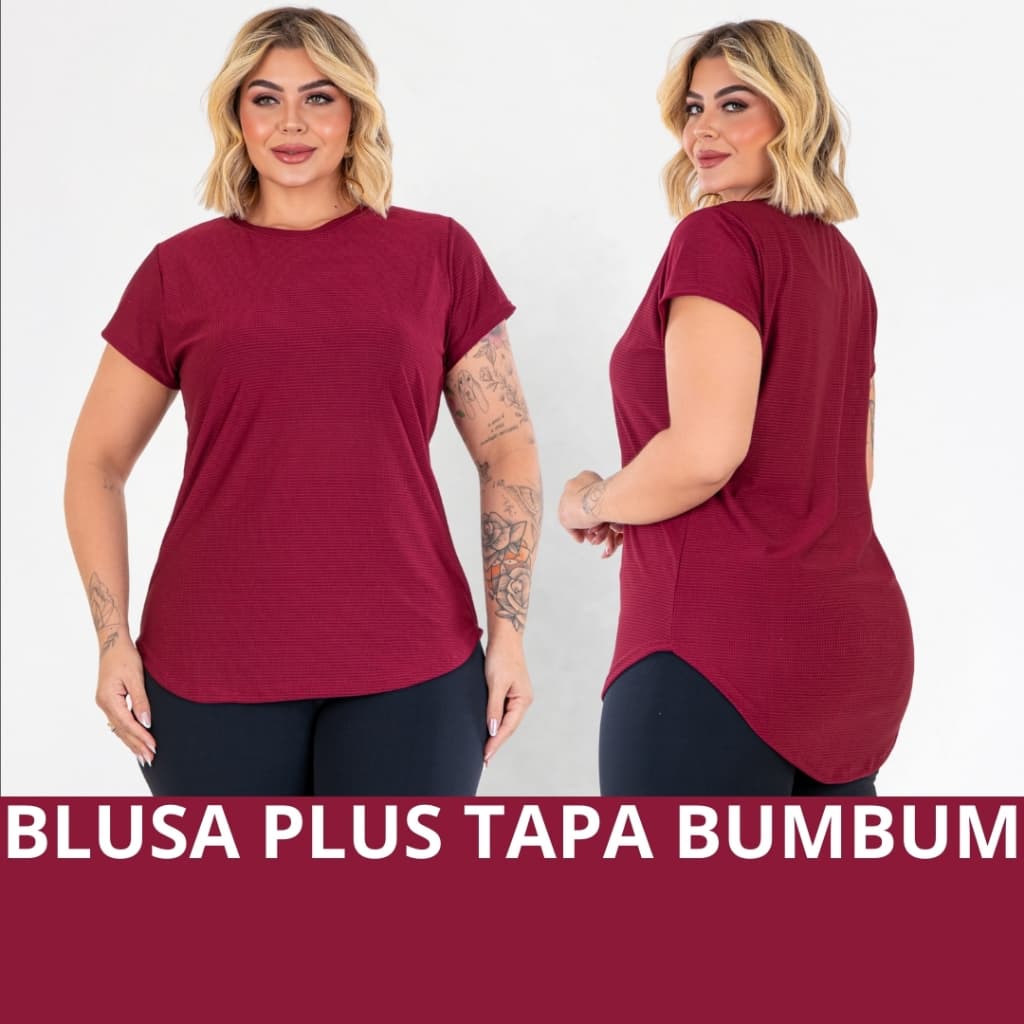 Blusa Feminina Plus Size Academia Dry Fit TreinoTapa Bumbum Roupa de Academia Feminina