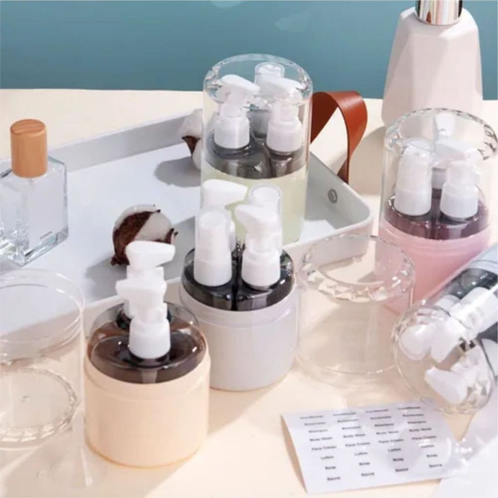 Kit 3/6 Frascos Spray Portátil Reutilizáveis Multiuso para Viagem Perfume Cremes Álcool Sabonete