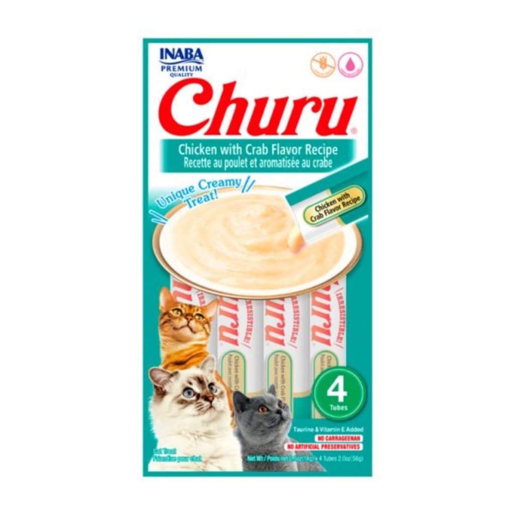 Churu® Galinha e Caranguejo 56g | Inaba - Petisco Cremoso para Gatos