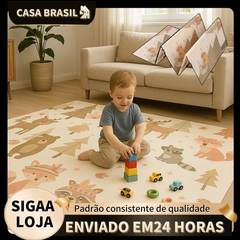 Tapete Infantil Atividade Dupla Face Térmico Dobrável