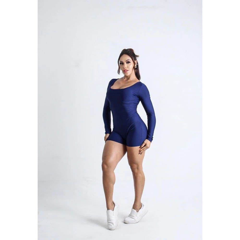 Macacão Fitness Feminino Curto Anita Academia Moda Blogueira Estilosa Conforto Alta Performance