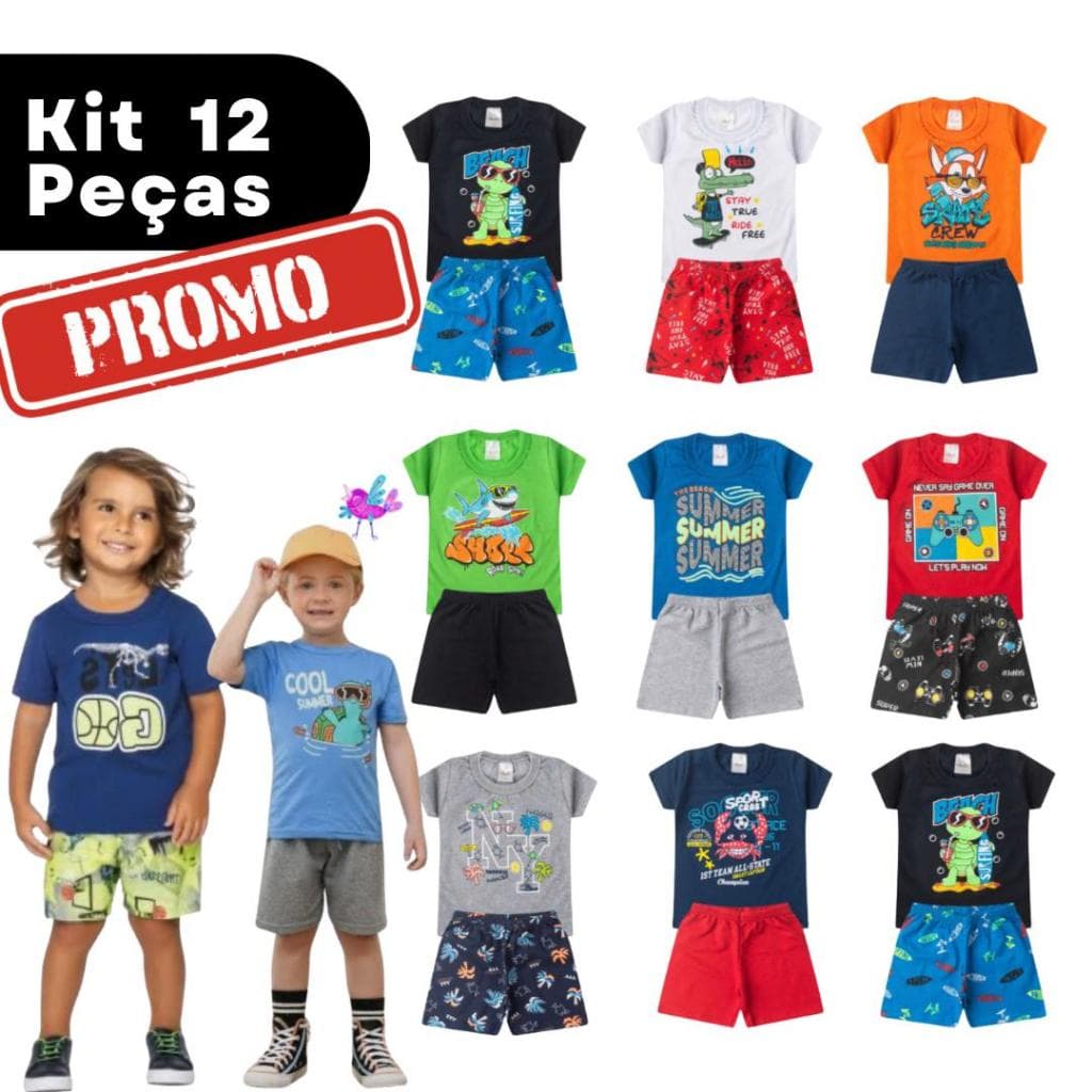 Kit Conjunto Infantil Menino Verão