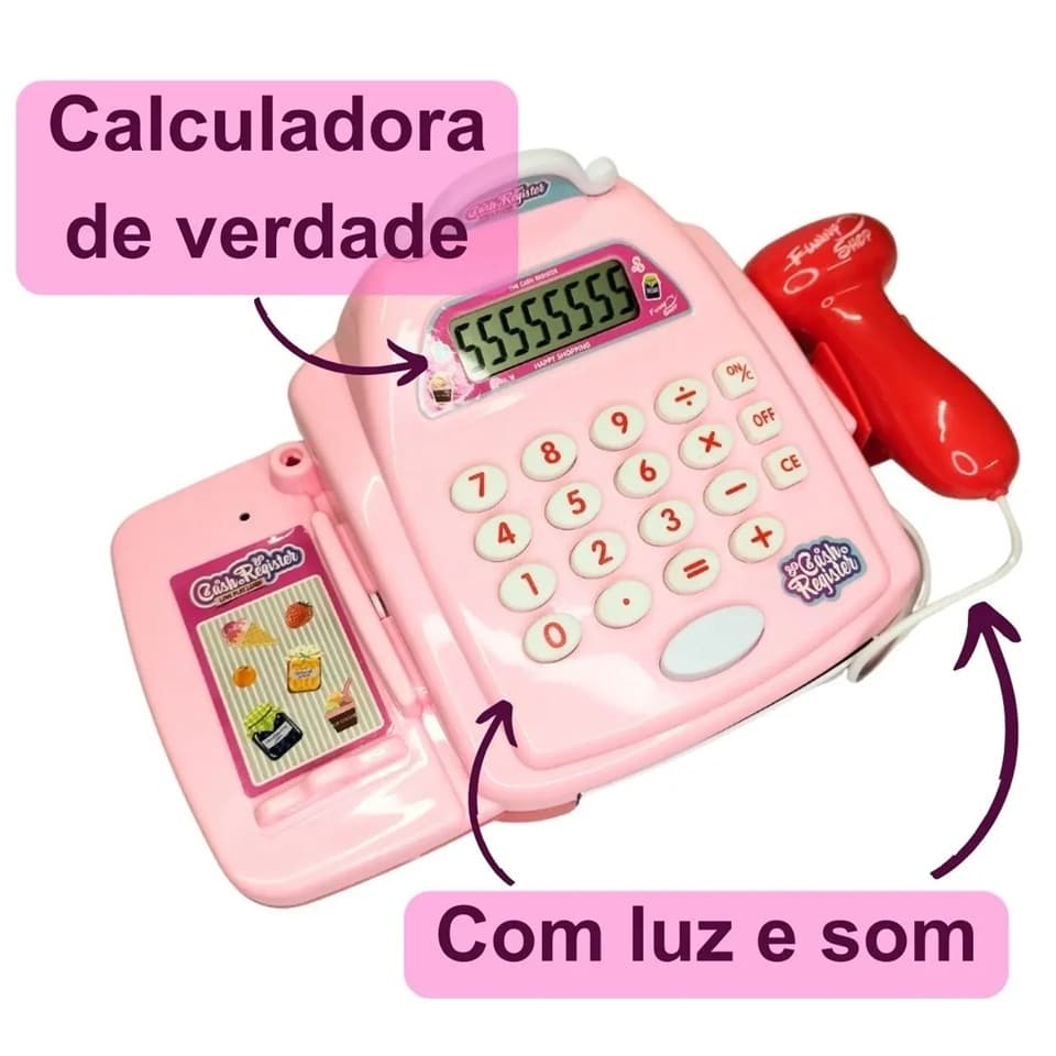 Caixa Registradora  Infantil Calculadora Luz e Som - Wellkids WB11832