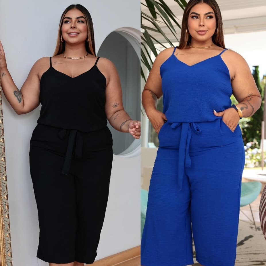 Macacão feminino plus size duna GG G1